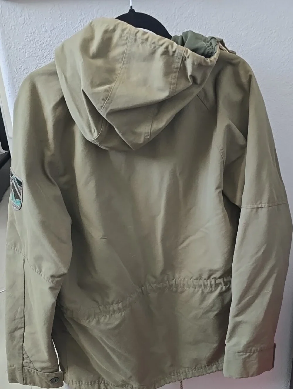 adidas Olive Green Hooded Field Jacket with Pockets